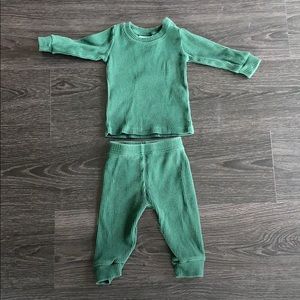 Mebie Baby forest green ribbed long sleeve set